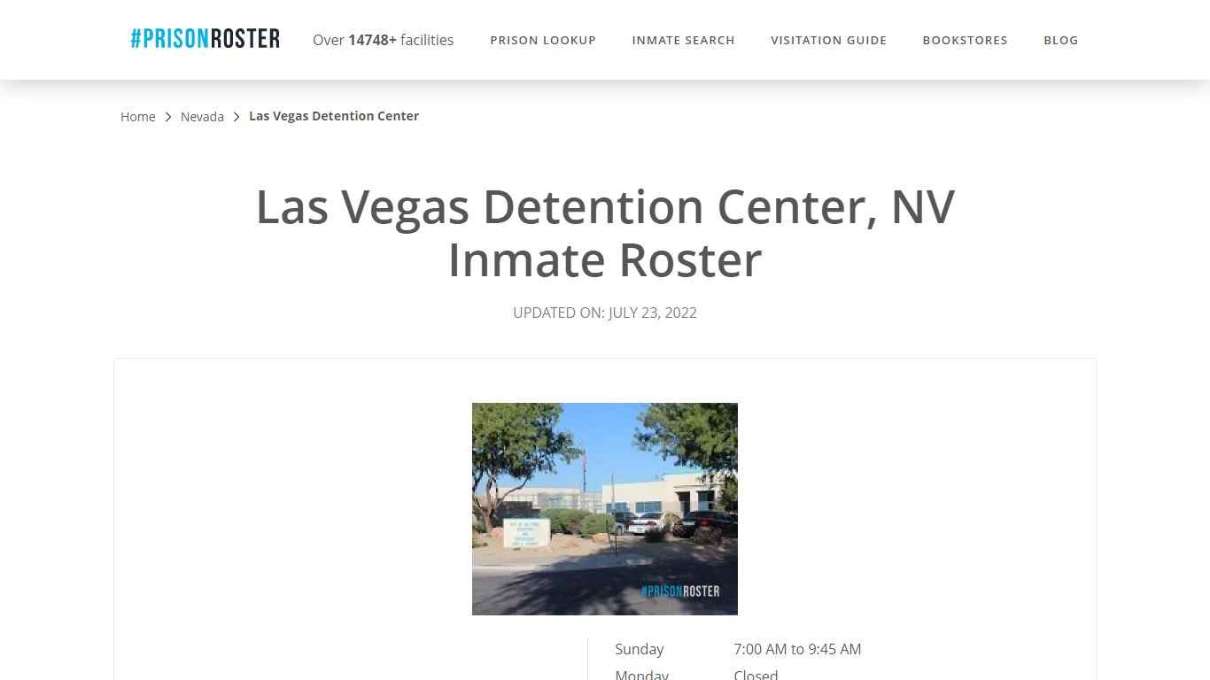 Las Vegas Detention Center, NV Inmate Roster
